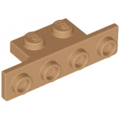 medium nougat bracket 1 x 2 - 1 x 4 with rounded corners at the bottom