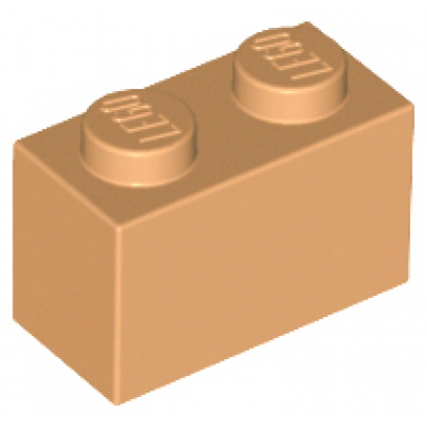 medium nougat brick 1 x 2