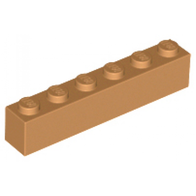 medium nougat brick 1 x 6