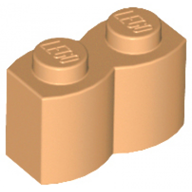 medium nougat brick modified 1 x 2 with log profile