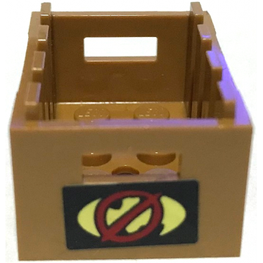 medium nougat container crate 3 x 4 x 1 2 3 with handholds with batman logo and red prohibited sign on black background pattern sticker - set 70922