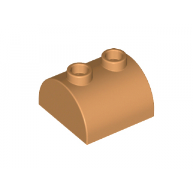 medium nougat slope curved 2 x 2 double with 2 hollow studs