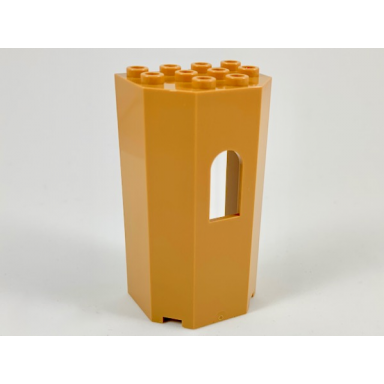 medium nougat panel 3 x 4 x 6 turret wall with window