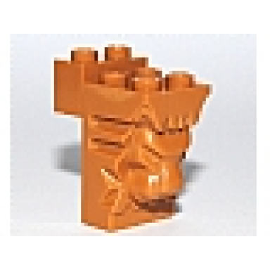medium nougat brick modified 2 x 3 x 3 with cutout and lion head - 6 hollow studs