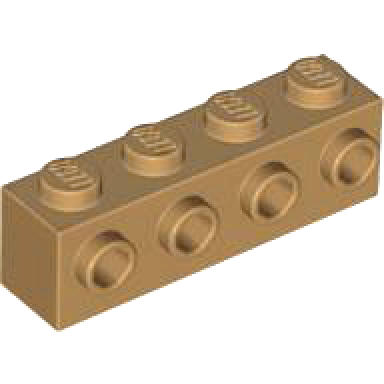 medium nougat brick modified 1 x 4 with studs on side