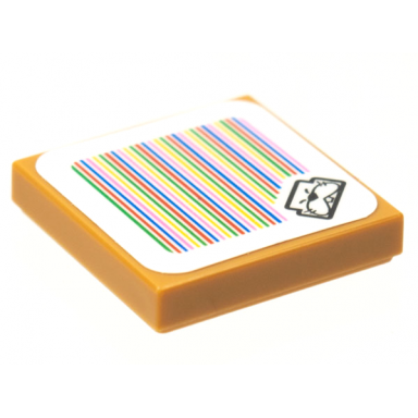 medium nougat tile 2 x 2 with super mario scanner code monty mole pattern sticker - sets 40414 71363 71406