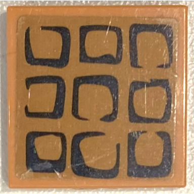 medium nougat tile 2 x 2 with waffle pattern sticker - set 41426