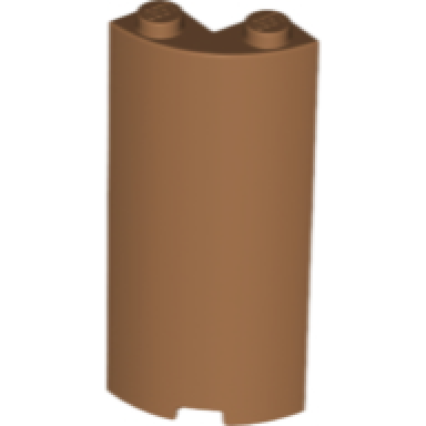 medium nougat cylinder quarter 2 x 2 x 5 with 1 x 1 cutout
