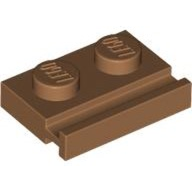 medium nougat plate modified 1 x 2 with door rail