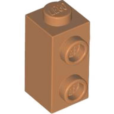 medium nougat brick modified 1 x 1 x 1 2 3 with studs on side