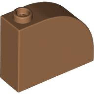 medium nougat slope curved 3 x 1 x 2 with hollow stud
