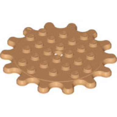 medium nougat plate round 6 x 6 gear 14 tooth