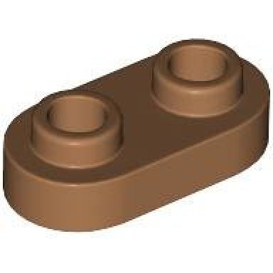 medium nougat plate round 1 x 2 with open studs
