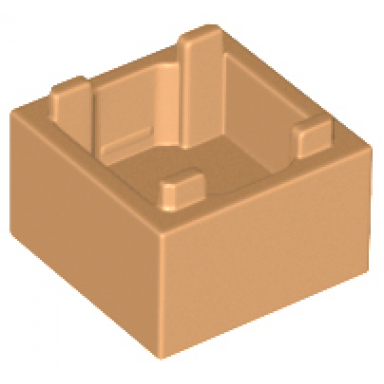 medium nougat container box 2 x 2 x 1 - top opening with flat inner bottom