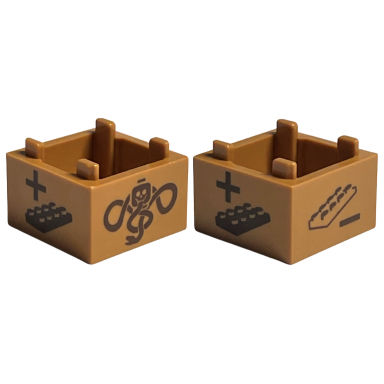 medium nougat container box 2 x 2 x 1 - top opening with flat inner bottom with hp game spinner dreidel actions with dark mark plus and minus signs and plates pattern