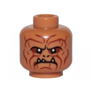 medium nougat minifigure head alien with sw klatooinian raider pattern