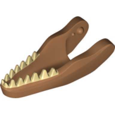medium nougat dinosaur jaw lower carnotaurus with tan teeth pattern