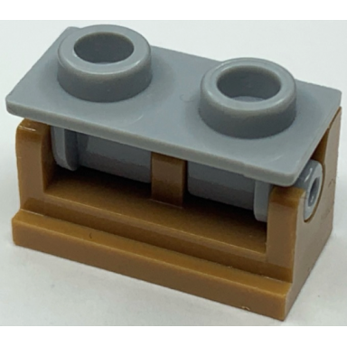 medium nougat hinge brick 1 x 2 with light bluish gray top plate 3937 3938