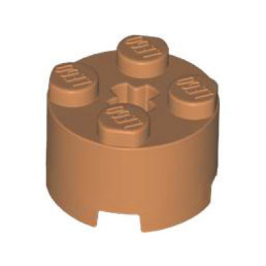 medium nougat brick round 2 x 2 with axle hole