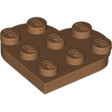 medium nougat plate round 3 x 3 heart