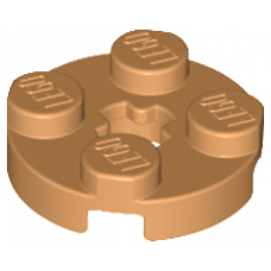 medium nougat plate round 2 x 2 with axle hole