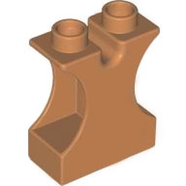 medium nougat duplo brick 1 x 2 x 2 with side cutouts and channel in top