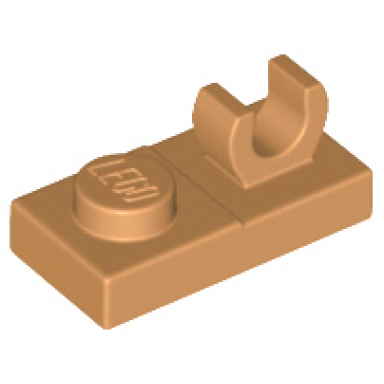 medium nougat plate modified 1 x 2 with open o clip on top
