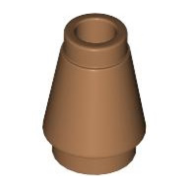 medium nougat cone 1 x 1 with top groove