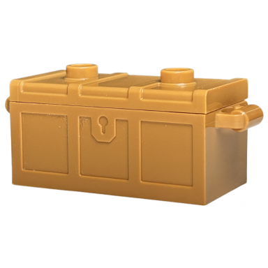 medium nougat container treasure chest with slots in back and same color flat lid 4738a 80835