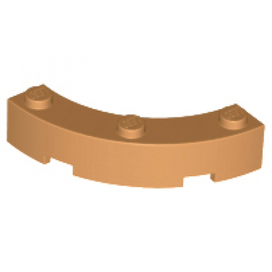 medium nougat brick round corner 4 x 4 macaroni with 3 studs