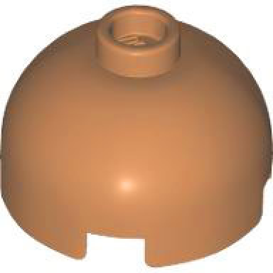 medium nougat brick round 2 x 2 dome top