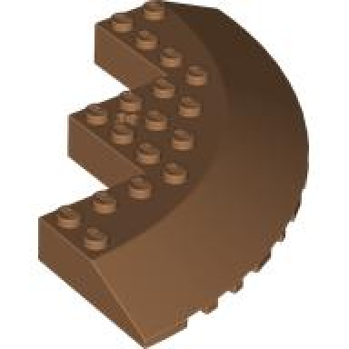 medium nougat brick round corner 10 x 10 with slope 33 edge axle hole facet cutout