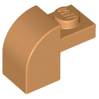 medium nougat slope curved 2 x 1 x 1 1 3 with recessed stud