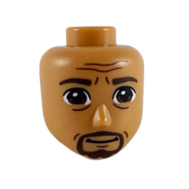 medium nougat mini doll head friends male large with reddish brown eyes dark brown eyebrows and goatee pattern