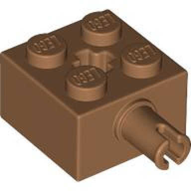 medium nougat brick modified 2 x 2 with pin and axle hole