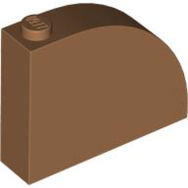 medium nougat slope curved 4 x 1 x 2 2 3 with stud
