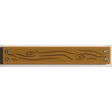 medium nougat tile 1 x 6 with wood grain and 4 silver nails pattern sticker - set 76407