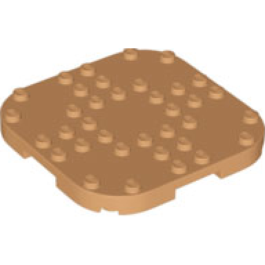 medium nougat plate modified 8 x 8 with rounded corners and 4 feet