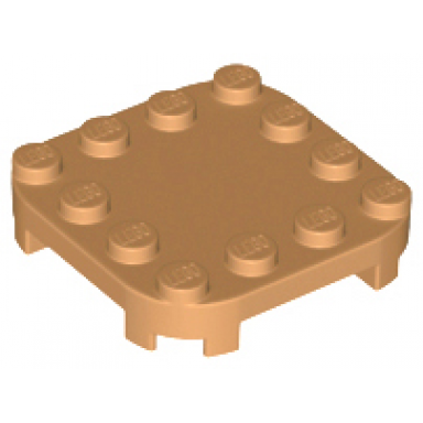 medium nougat plate modified 4 x 4 with rounded corners and 4 feet