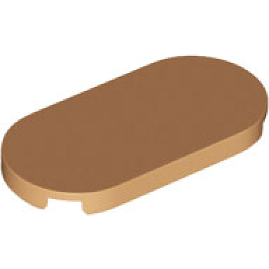 medium nougat tile round 2 x 4 oval