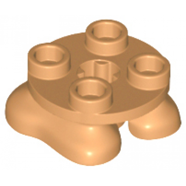 medium nougat legs with plate round 2 x 2 and axle hole - 2 feet