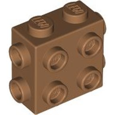 medium nougat brick modified 1 x 2 x 1 2 3 with studs on side and ends