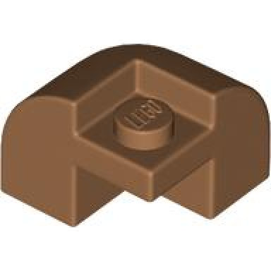 medium nougat slope curved 2 x 2 x 1 1 3 corner round with recessed stud