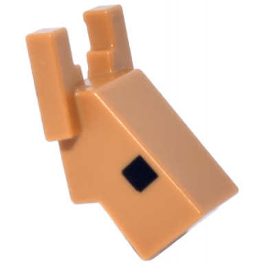 medium nougat creature head pixelated with angled face and ears with black eyes pattern minecraft armadillo