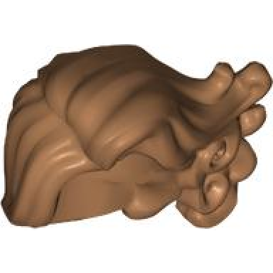 medium nougat minifigure hair long wavy swept to left