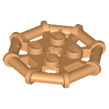 medium nougat plate modified 2 x 2 with bar frame octagonal reinforced completely round studs
