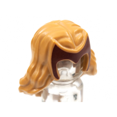 medium nougat minifigure hair female long wavy with dark red tiara pattern scarlet witch