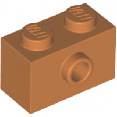 medium nougat brick modified 1 x 2 with stud on side