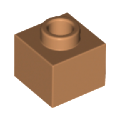 medium nougat brick modified 1 x 1 x 2 3 with open stud