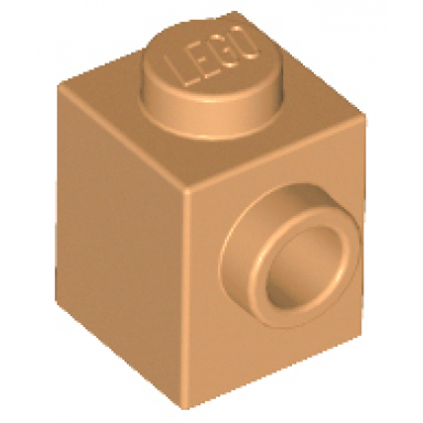 medium nougat brick modified 1 x 1 with stud on side